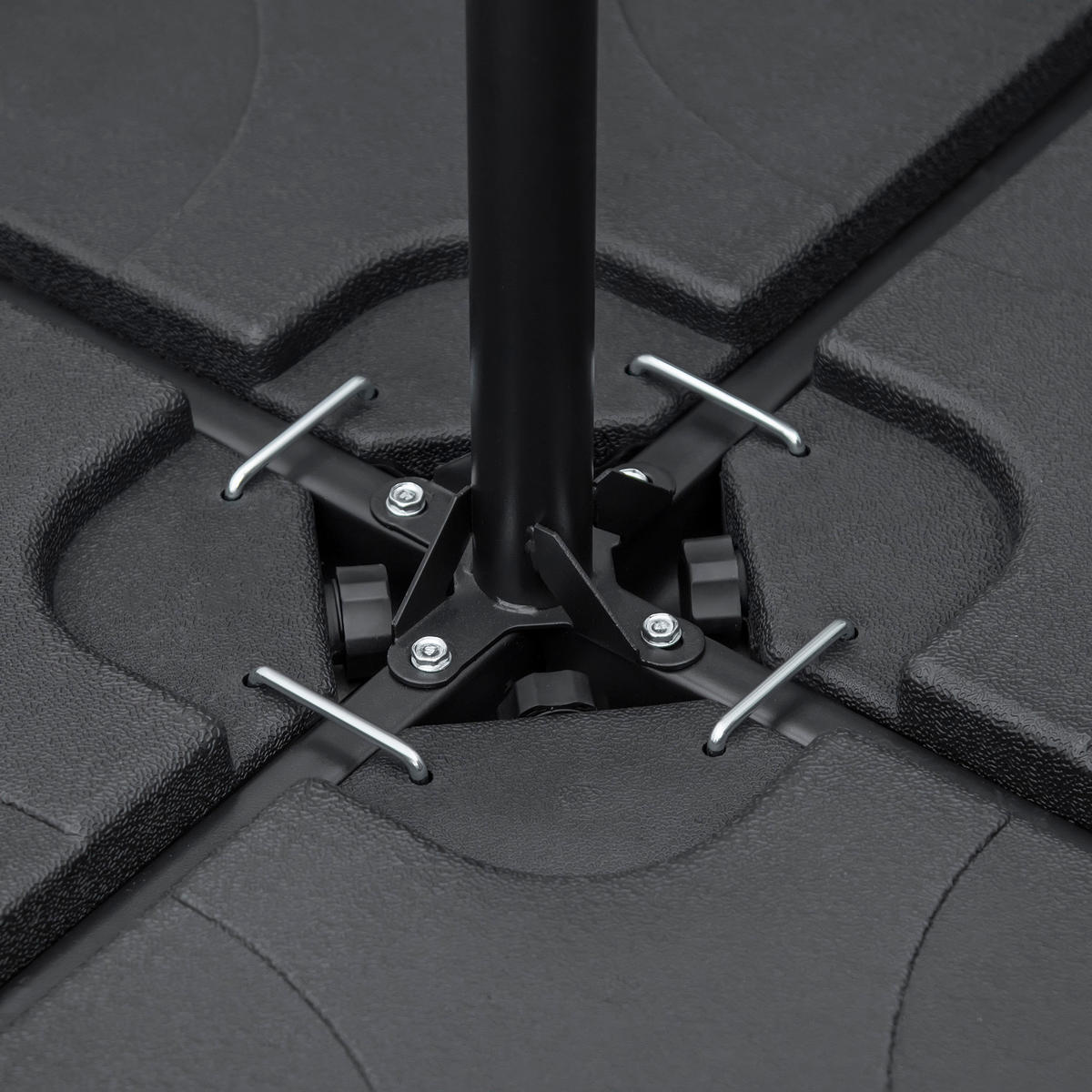 SONNENSCHIRMGEWICHT 4er Set 78 kg schwarz - Schwarz, Kunststoff (104/104cm) - LEBENLANG