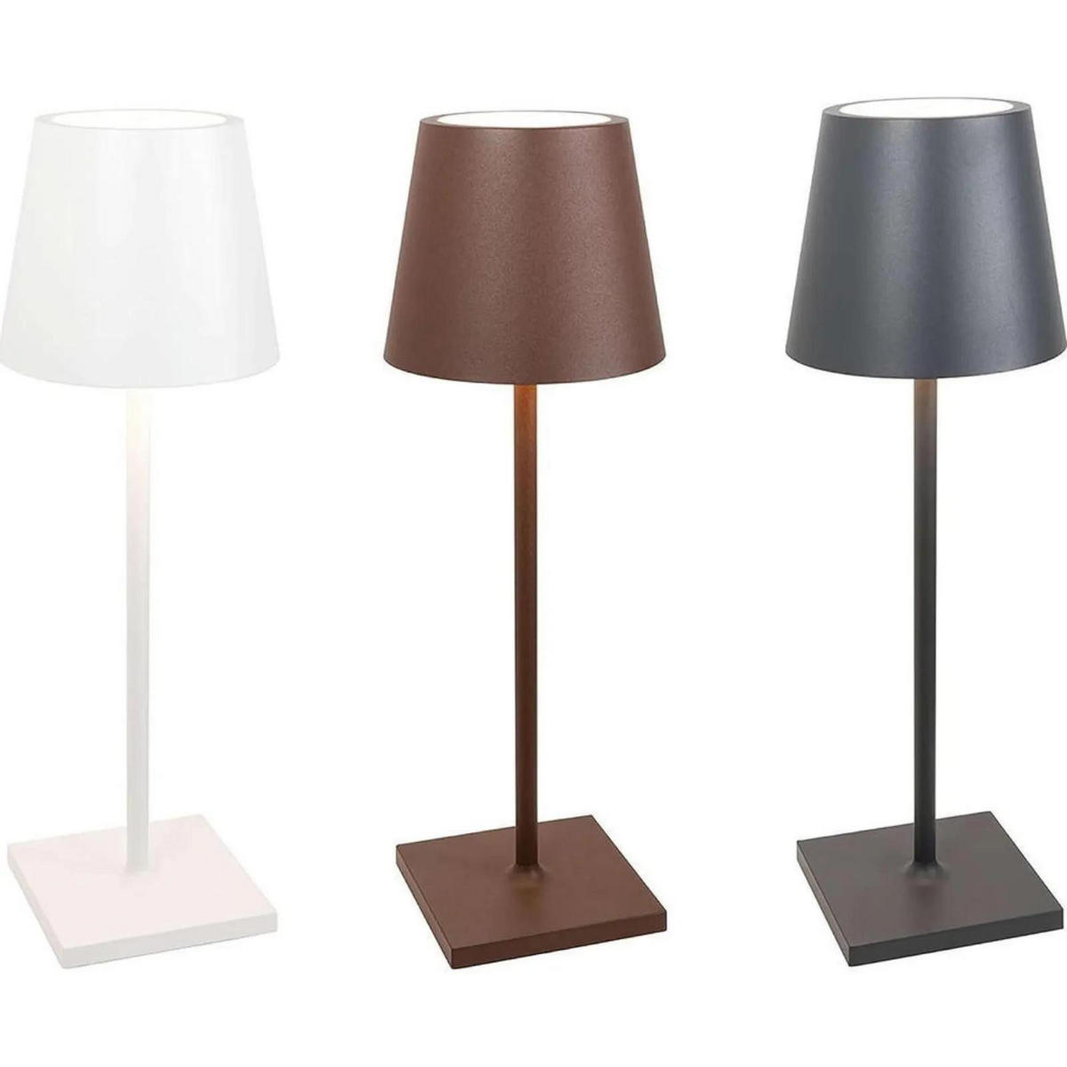 AKKULEUCHTE Poldina L desk Weiß - Weiß, Metall (8.25/8.25/49.7cm) - click-licht