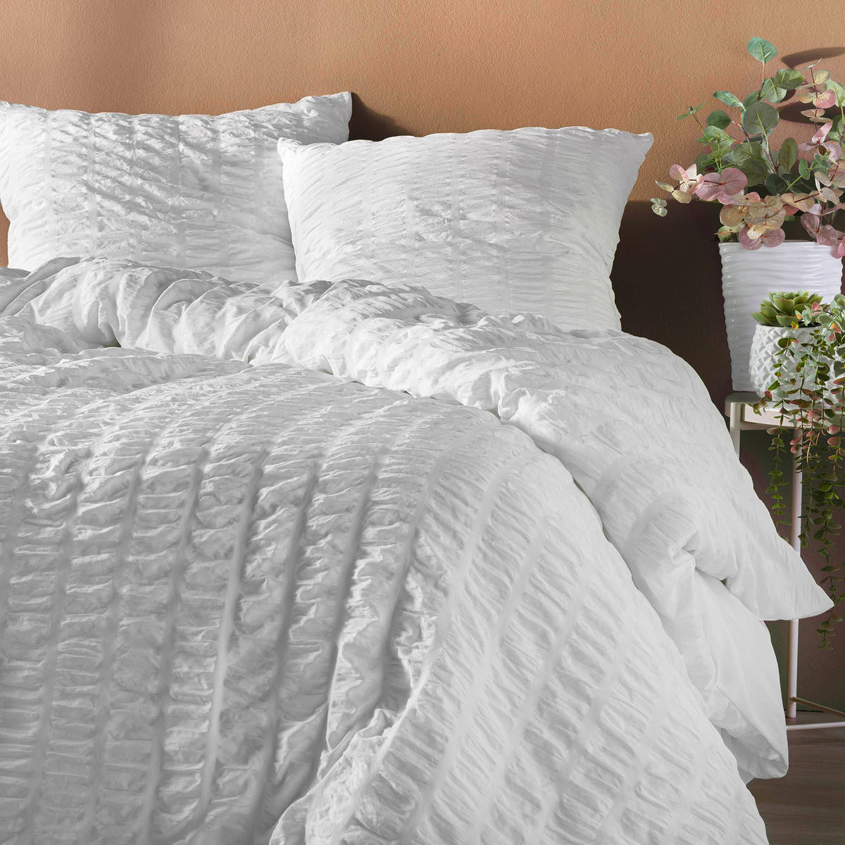 BETTWÄSCHE Plissia 240/220 cm - Weiß, Textil (220/240cm) - Douceur d´intérieur