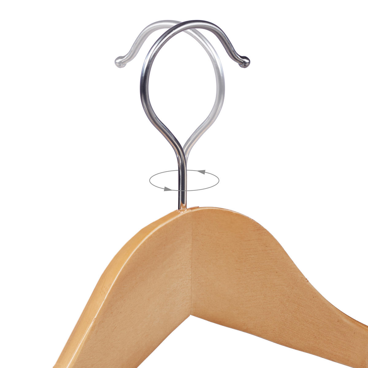 8XANZUG-KLEIDERBÜGEL - Hellbraun, Holz/Metall (6cm) - Relaxdays