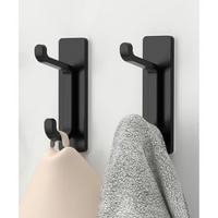 KLEBEHAKEN 2-teiliges Set Schwarz 6 kg Tragkraft - Schwarz, Metall (3.3/8/2.2cm)