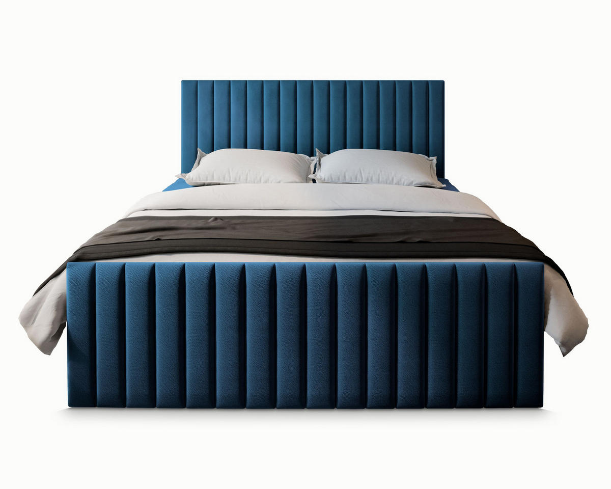 POSTEL BOXSPRING ARION 160x200 cm, s matrací a úložným prostorem, modrá - modrá, kompozitní dřevo/textil (160/200cm) - MASSENO