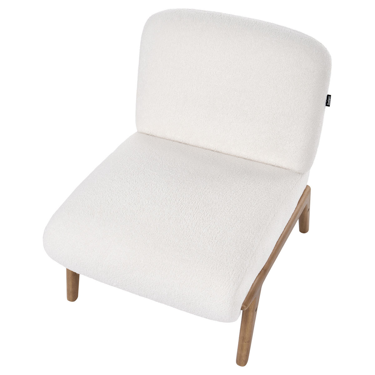SESSEL Bouclé Cremeweiß Niva - Creme/Weiß, Textil (61/76/78cm) - Beliani