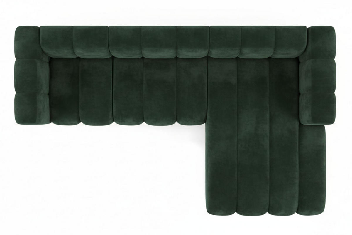 ECKSOFA L-Form Grand L 287 cm, Veloursstoff Salvador, Grün, Rechts - Grün, Holz (287/179cm) - Kaiser Möbel