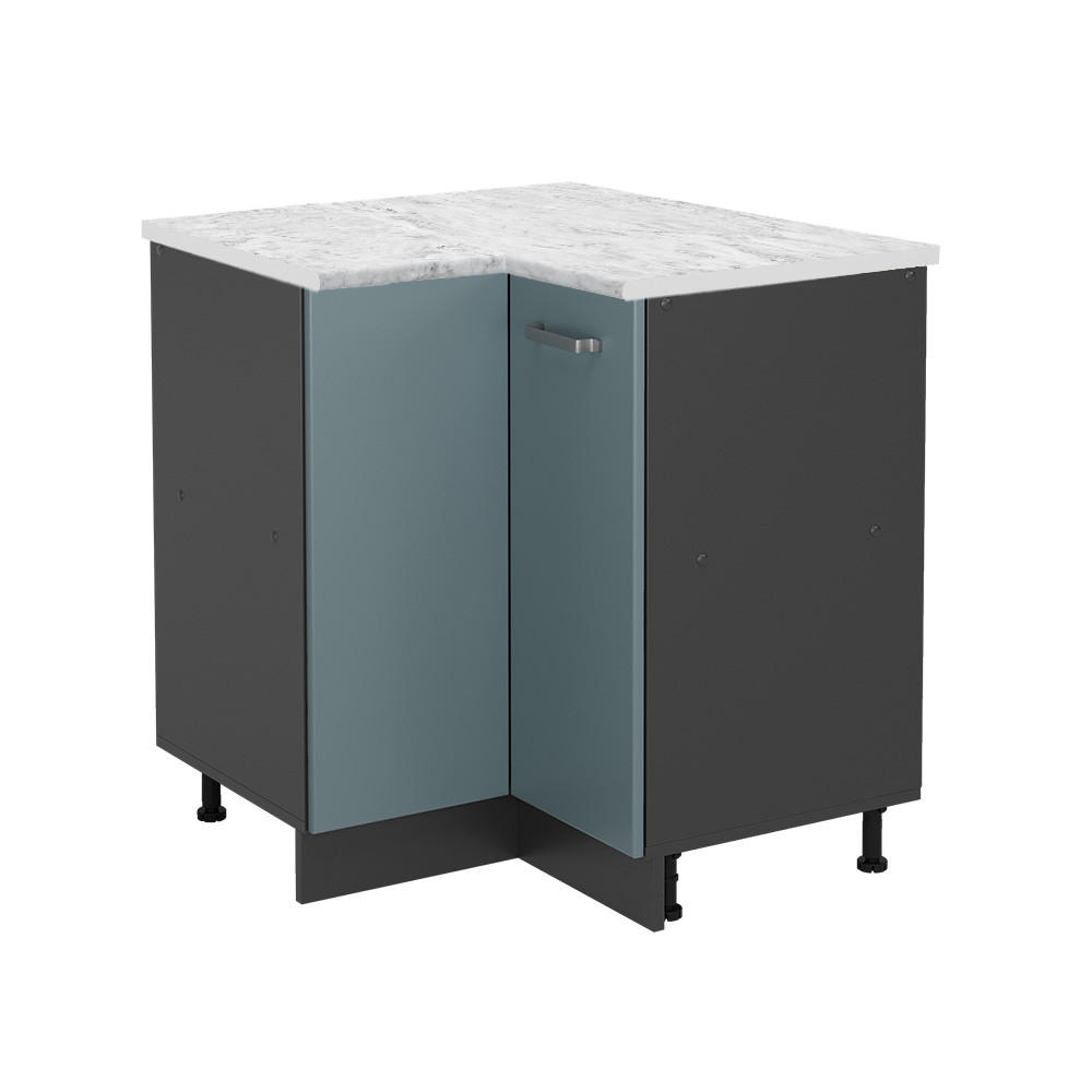 ECKUNTERSCHRANK R-Line Blau-Grau 75.6 cm AP Marmor - Anthrazit/Blaugrau, Holzwerkstoff (75.6/81.6/60cm) - Vicco