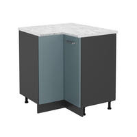 ECKUNTERSCHRANK R-Line Blau-Grau 75.6 cm AP Marmor - Anthrazit/Blaugrau, Holzwerkstoff (75.6/81.6/60cm) - Vicco