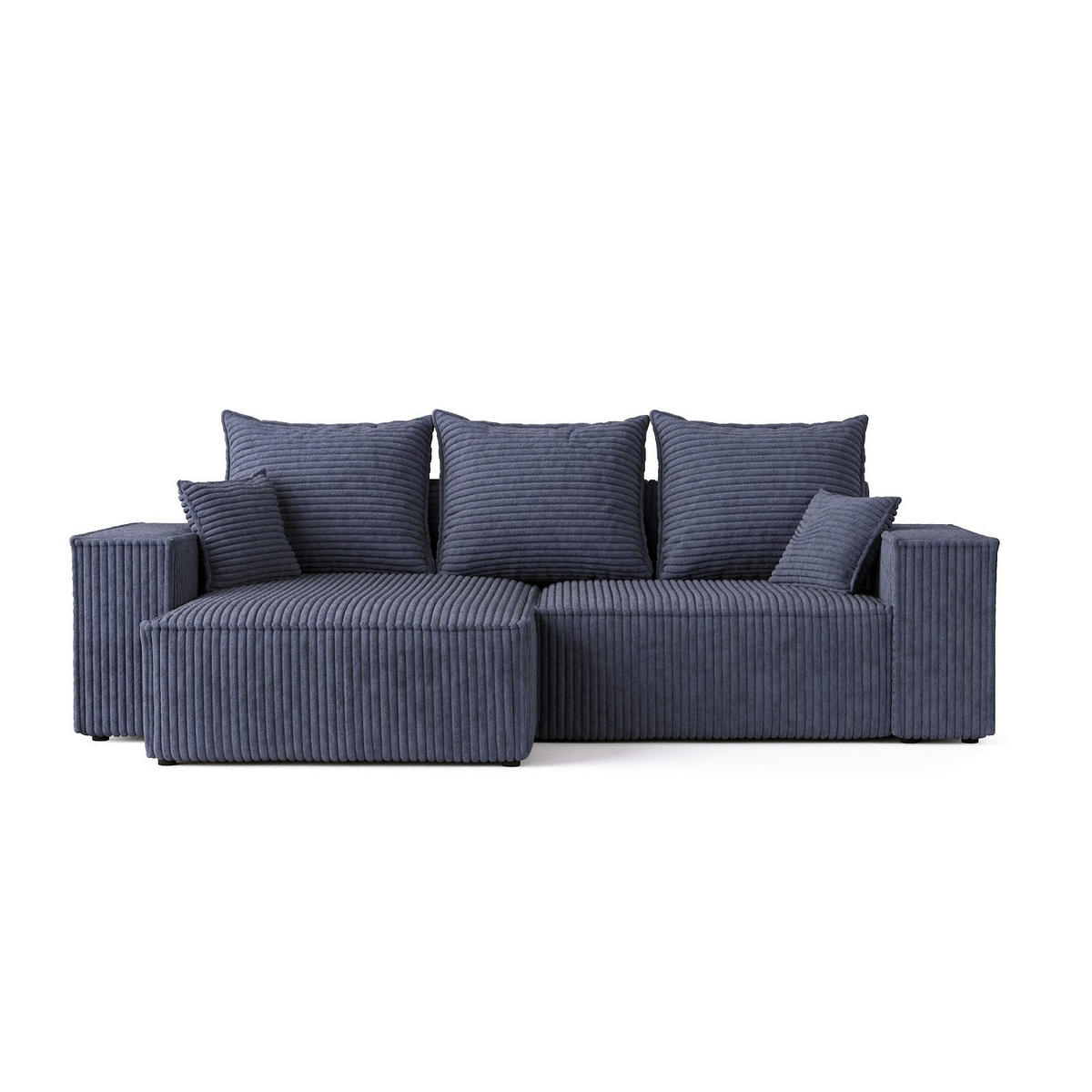 ROHOVÁ SEDAČKA SENSO, textil, Námořnická modrá - černá/tmavě modrá, dřevo/kompozitní dřevo (255/148cm) - AltaBeds