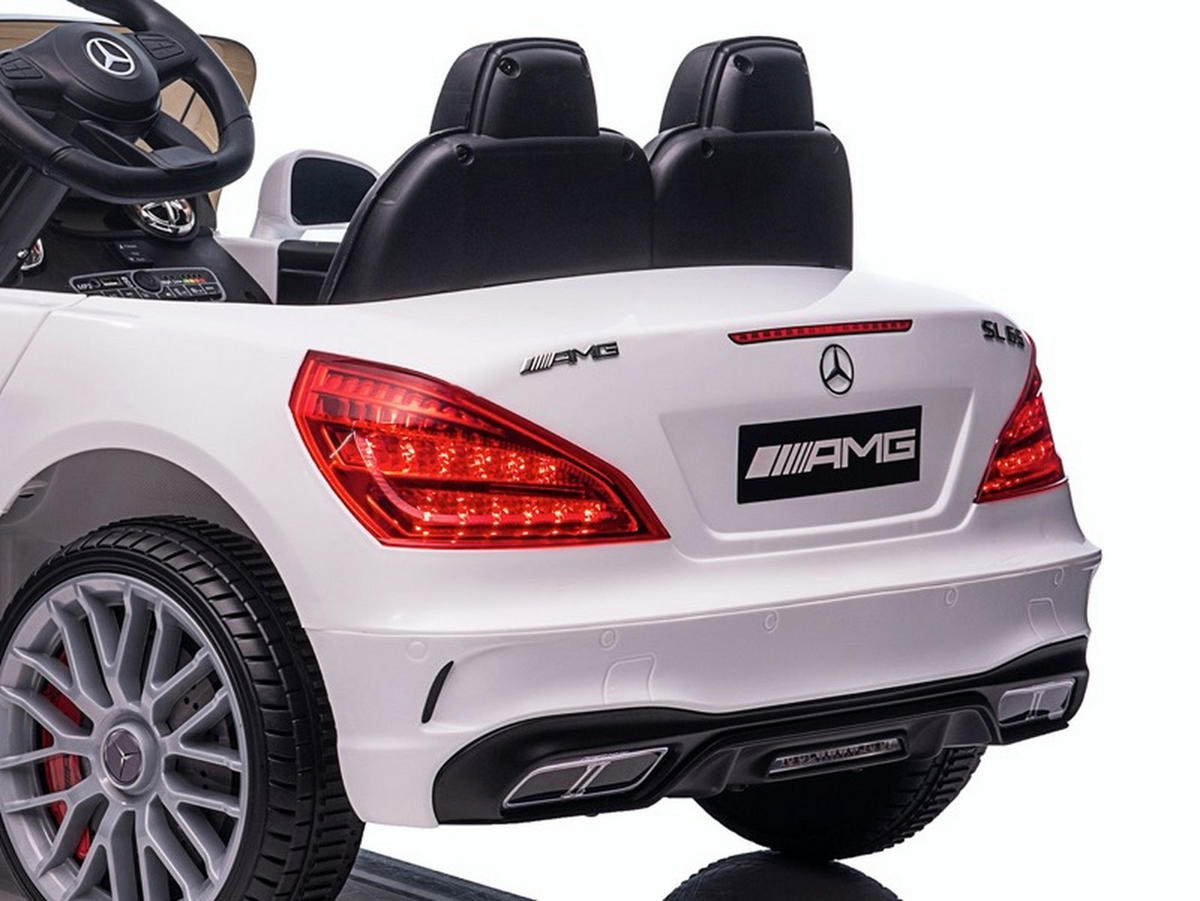 KINDER ELEKTROAUTO Mercedes SL 65 AMG weiß - Weiß, Kunststoff (108/63/46cm) - TPFLiving