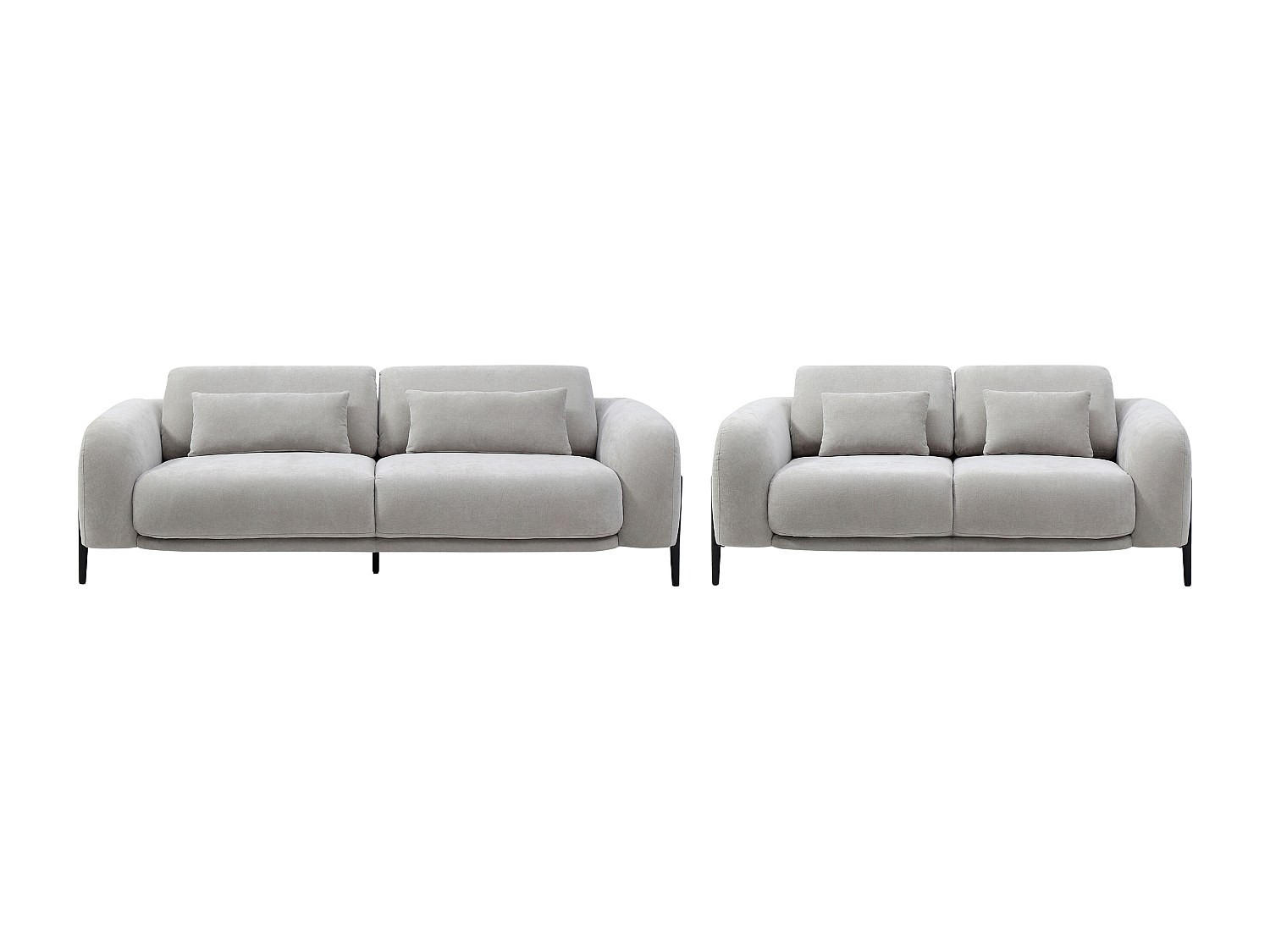 COUCHGARNITUR - 5 Personen - stoff - hellgrau Aravio - Hellgrau, Textil (170/100/102cm) - Vente-Unique
