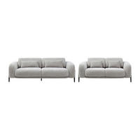 COUCHGARNITUR - 5 Personen - stoff - hellgrau Aravio - Hellgrau, Textil (170/100/102cm) - Vente-Unique