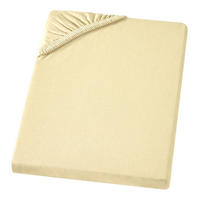 JERSEY-SPANNBETTTUCH 90x200 - 100x200 Große Bettlaken aus 100% Baumwolle, Spannbettlaken Laken Uni Vanille - Hellgelb, Textil (100/200cm) - Carpe Sonno