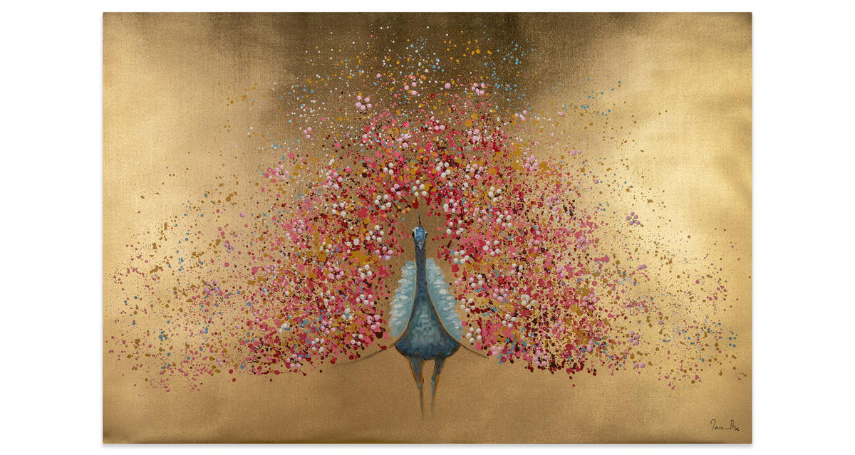 ÖLGEMÄLDE 120/80 cm - Pink/Goldfarben, Holz/Textil (1.92/80cm) - KUNSTLOFT