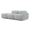 3-SITZER SOFA Links Strukturstoff Stoff Grau - Silberfarben/Braun, Holz/Textil (258/73/95cm) - Makamii