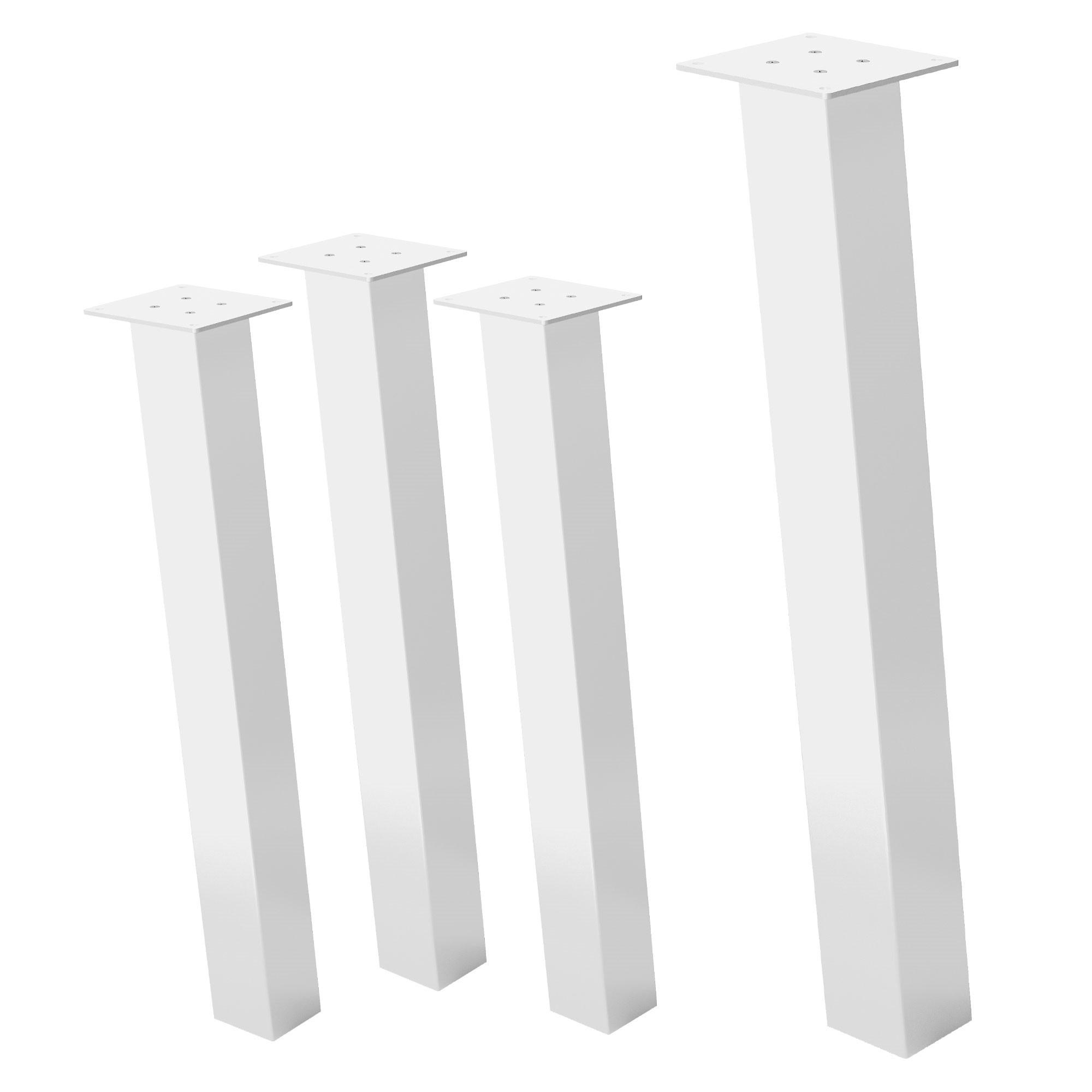 TISCHBEINE 4er Set I-96GRAD-Design H:72 cm Weiß 8x8 cm - Weiß, Metall (8/72/8cm) - ML-DESIGN