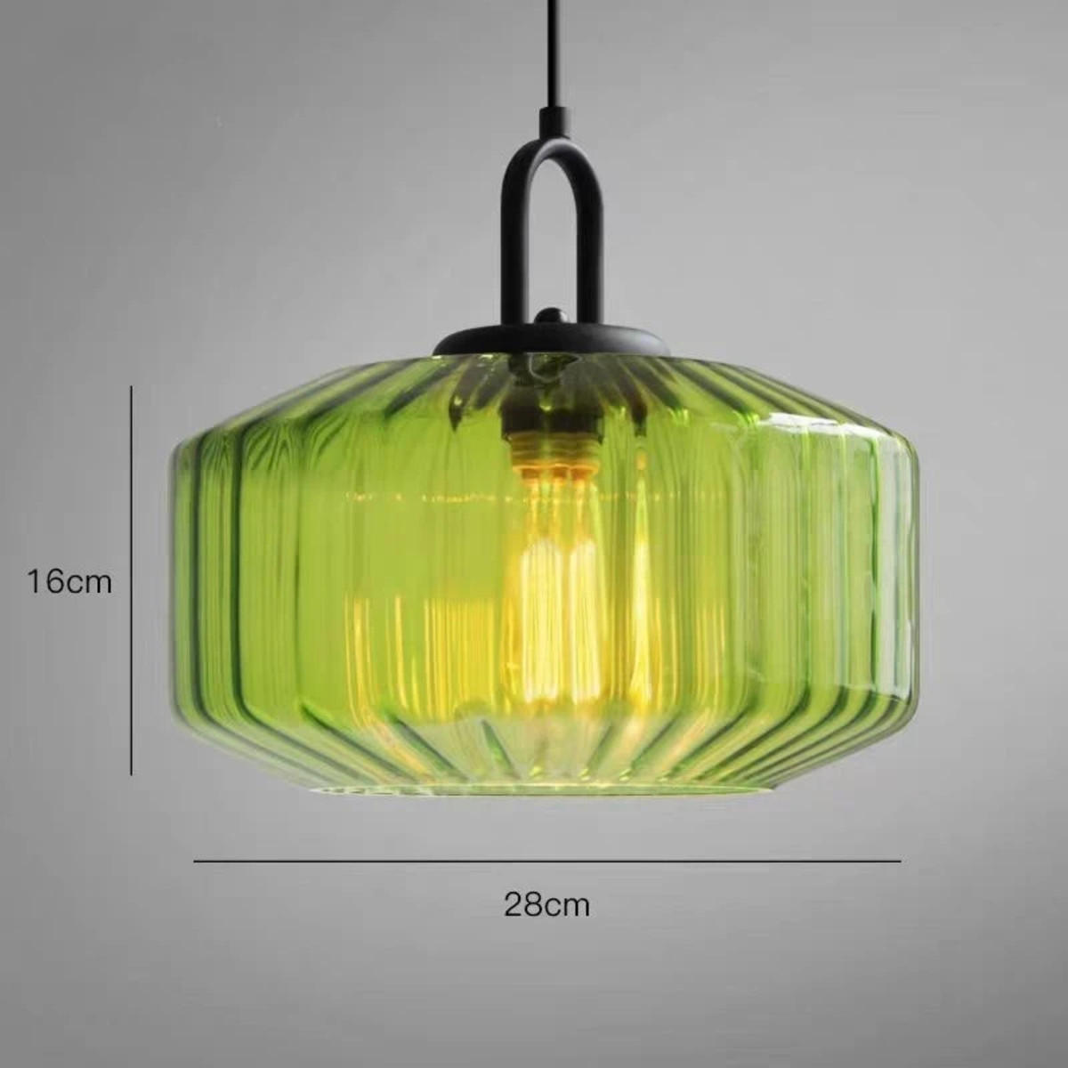 LED-HÄNGELEUCHTE Grün 4W 28/28/16-150 cm - Grün, Metall (28/28/16cm) - Authentics