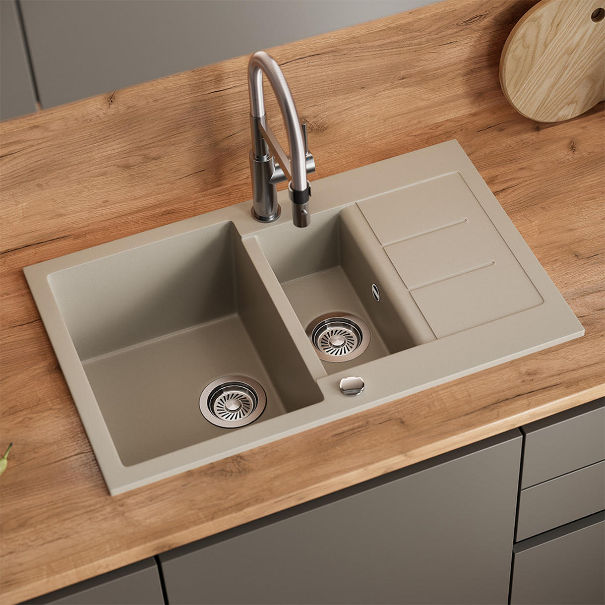 UMYVADLO Seattle Béžová - béžová, keramika (80/20/50cm) - Bergstroem