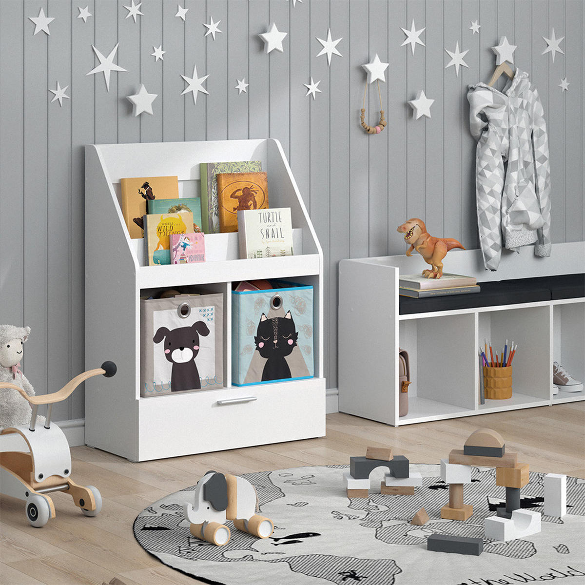 DĚTSKÁ POLIČKA Luigi Bílá - bílá, kompozitní dřevo (72/96.2/31.2cm) - Vicco