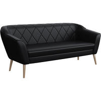 SOFA Gisela (3-Sitzer) - Buchefarben/Schwarz, Holzwerkstoff/Buchenholz (180/75/74cm) - Meblini
