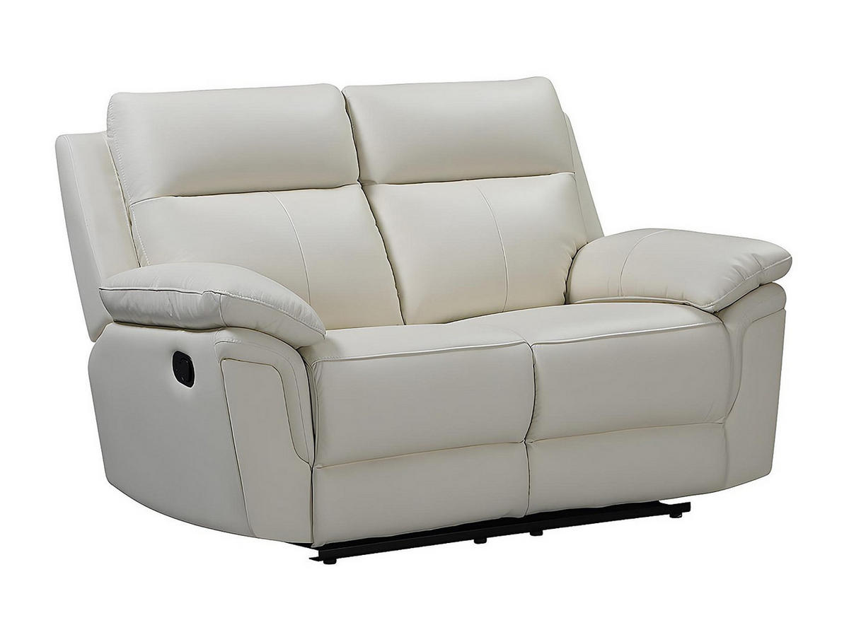 RELAXSOFA - 2 Personen - leder - elfenbeinfarben Pakita - Weiß, Leder (153/102/92cm) - Vente-Unique