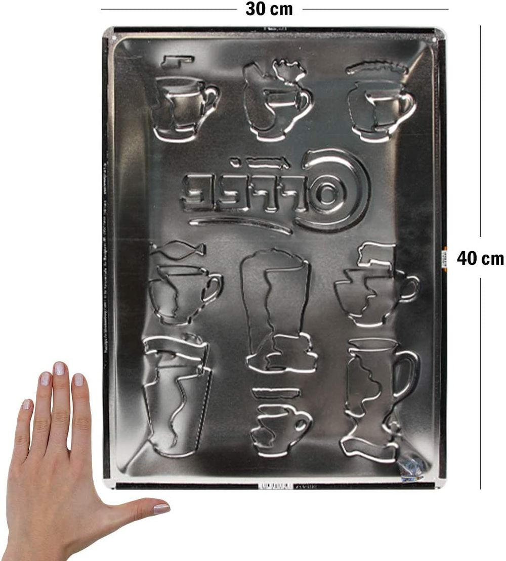 BLECHSCHILD 30/40 cm Coffee & Chocolate Anatomy of Coffee - Multicolor, Metall (30/40/0.2cm) - Nostalgic-Art