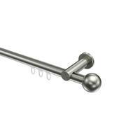INNENLAUF-GARDINENSTANGEN-SET Platon Luino 420 cm (geteilt in 3 x 140 cm), 1-läufig, 20 mm Ø Edelstahl-Optik - Edelstahlfarben, Metall (420cm) - INTERDECO