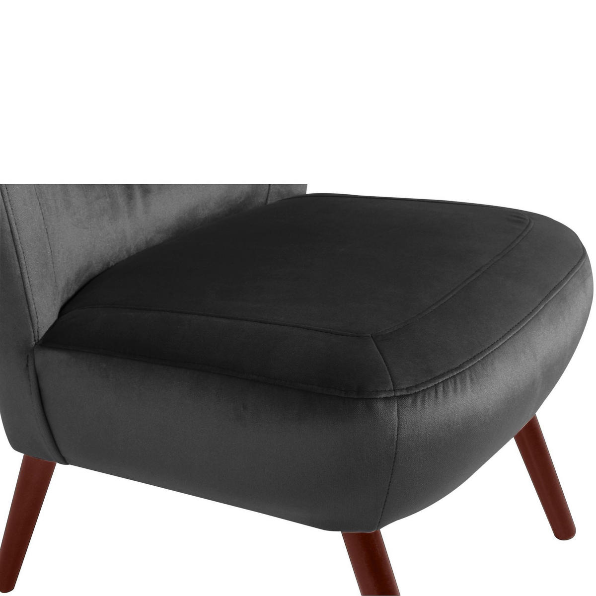 SESSEL Kathy Bezug Samtvelours Buche nussbaum dunkel / anthrazit - Anthrazit, Kunststoff (70/86/69cm) - 58aufmkessel