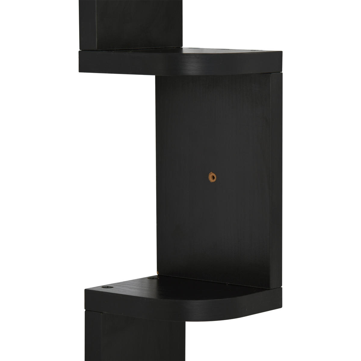 ECKREGAL Schwarz 5 Ebenen 120 cm - Schwarz, Holzwerkstoff (12/120/12cm) - PANGIVO
