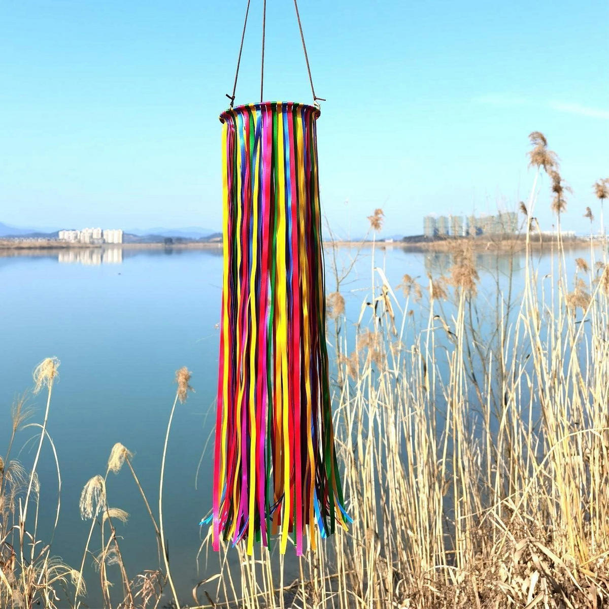 WINDSACK-STREAMER Satinband bunt 104 cm - Multicolor, Textil (15/15/104.9cm)