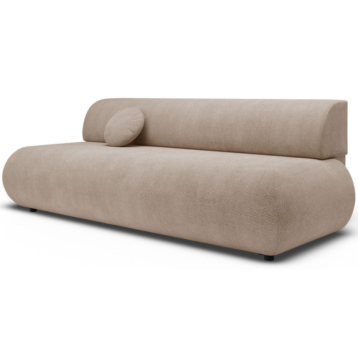 3-SITZER SCHLAFSOFA Beige Chenille - Beige/Schwarz, Kunststoff/Textil (214/74/100cm) - Selsey