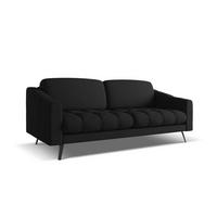 3-SITZER SOFA Chenille Stoff Schwarz - Schwarz, Textil/Metall (202/80/95cm) - Makamii