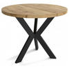 ESSZIMMERTISCH IDA, ausziehbarer Tisch Durchmesser: 100 cm bis 140 cm, Wohnzimmertisch Farbe: Braun, mit Holzbeinen in Farbe Schwarz - Schwarz/Braun, Holzwerkstoff (100/100/75cm) - Sepro Meble