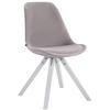 BESUCHERSTUHL Toulon Samt, Gestell Buchenholz Weiß Square Grau - Weiß/Grau, Holz/Buchenholz (48/83/56cm) - TPFLiving
