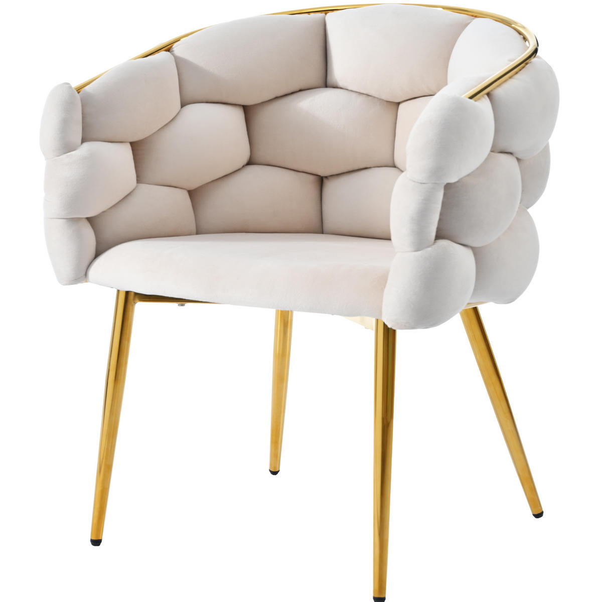 ESSZIMMERSTUHL 4er-Set 44 x 41 x 74 cm Samt Beige - Beige, Metall (41/74/44.1cm) - Meubliv