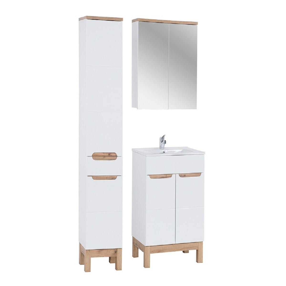 Milaros Markt Badmöbel-Set Weiß 80x84x46 cm