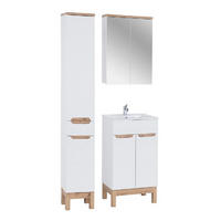 BADMÖBEL-SET 5 Teile - Bali White B BM197 in Weiß - Weiß, Holz (80/84/46cm)