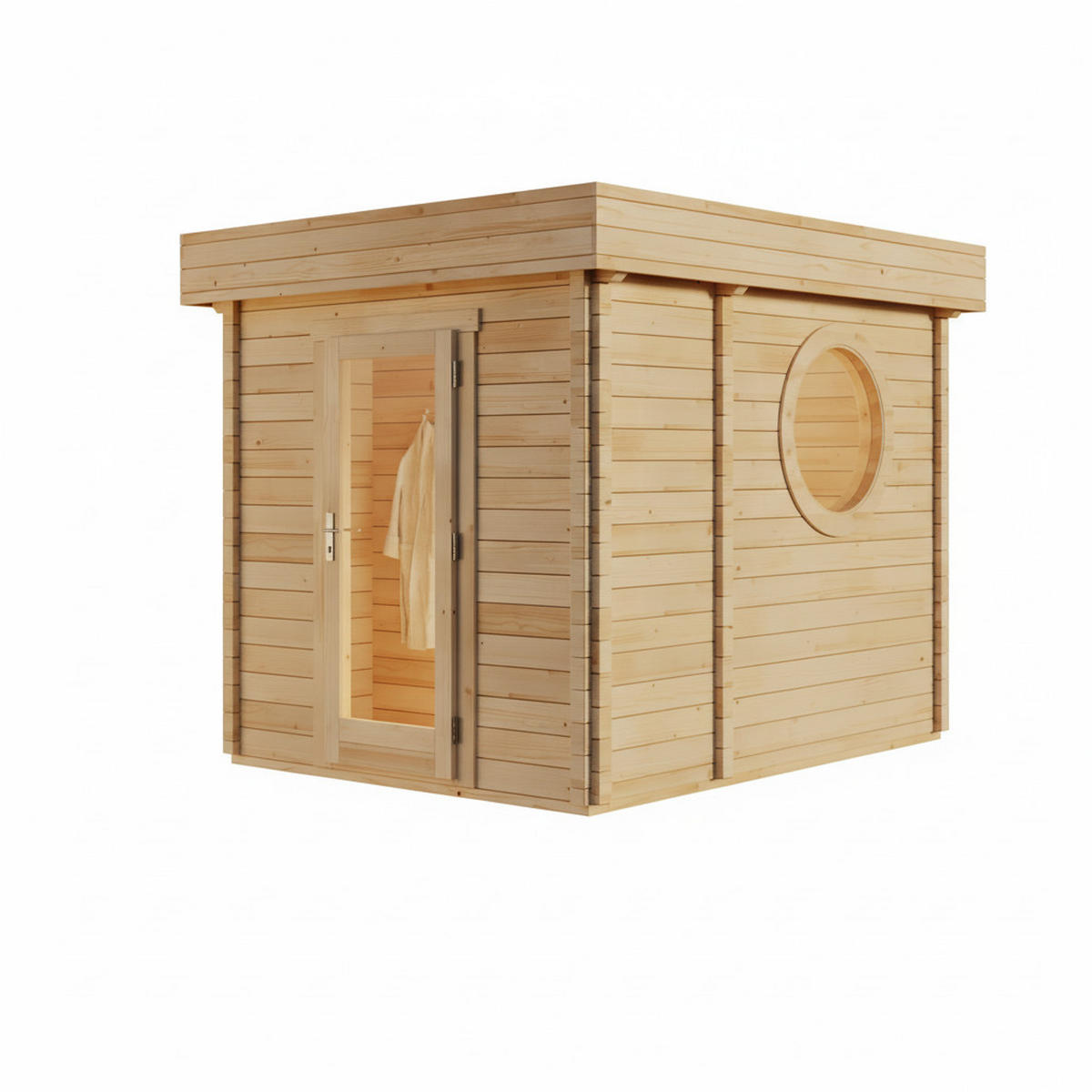 GARTENSAUNA Holz Cubus - Naturfarben, Holz (264/257/321cm) - FinnTherm