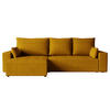 ECKSOFA Tico mit Bettkasten und Schlaffunktion, L-Form/XL-Form, Velourstoff, Universal - Currygelb, Holzwerkstoff (276/145cm) - 4ALL HOME