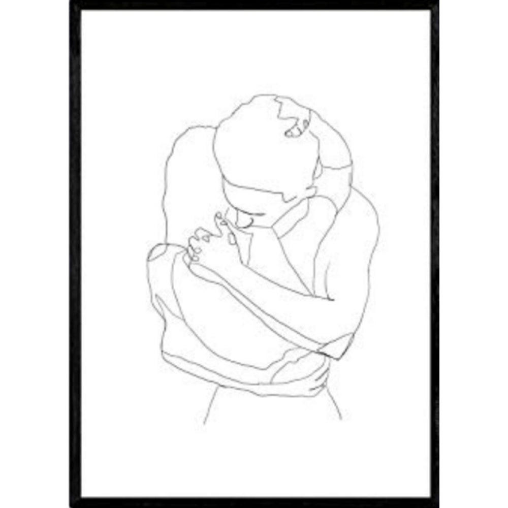 POSTER Nordica Paar Kuscheln A4 Rahmenlos - Klar, Papier (29.7/5/21cm) - Nacnic