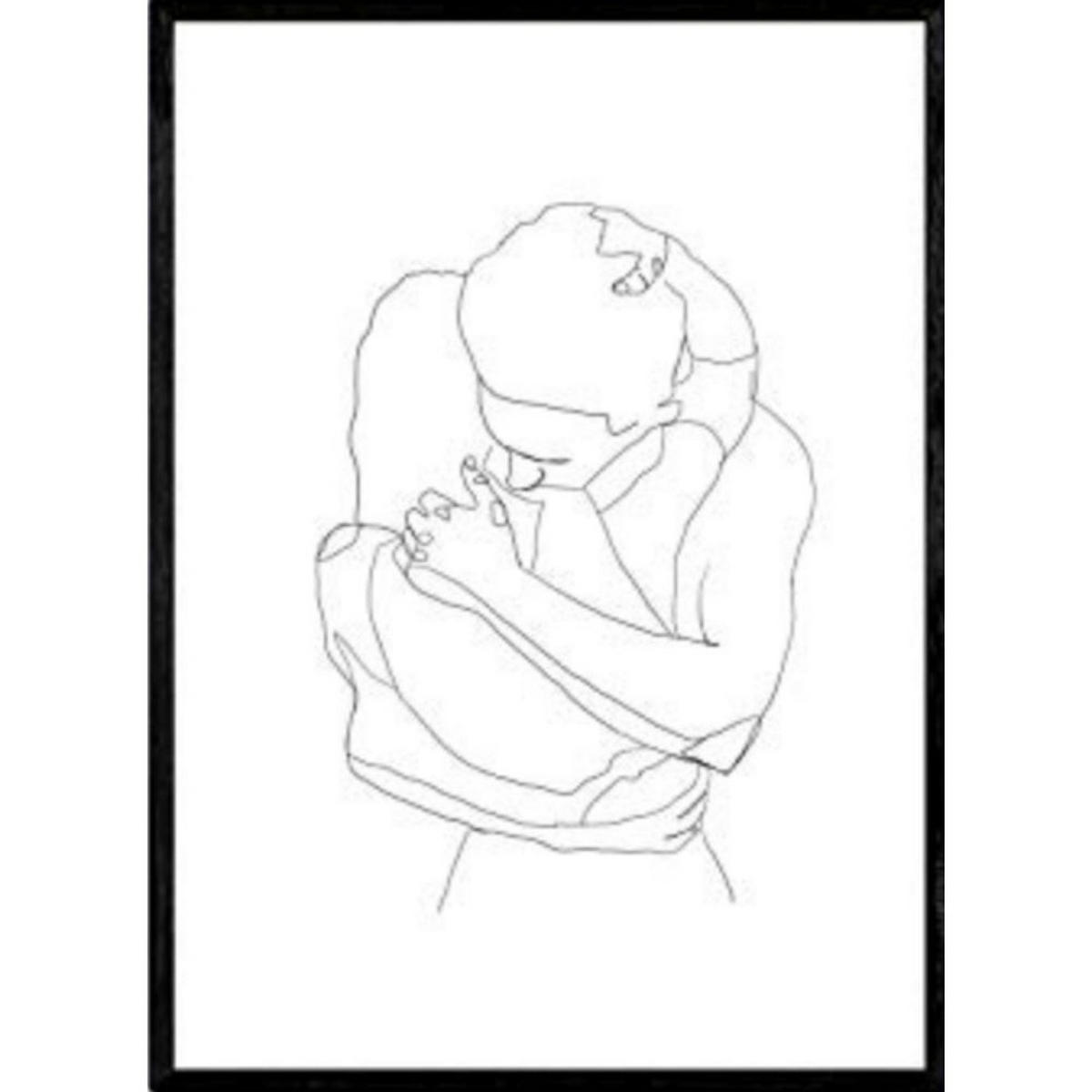 POSTER Nordica Paar Kuscheln A4 Rahmenlos - Klar, Papier (29.7/5/21cm) - Nacnic