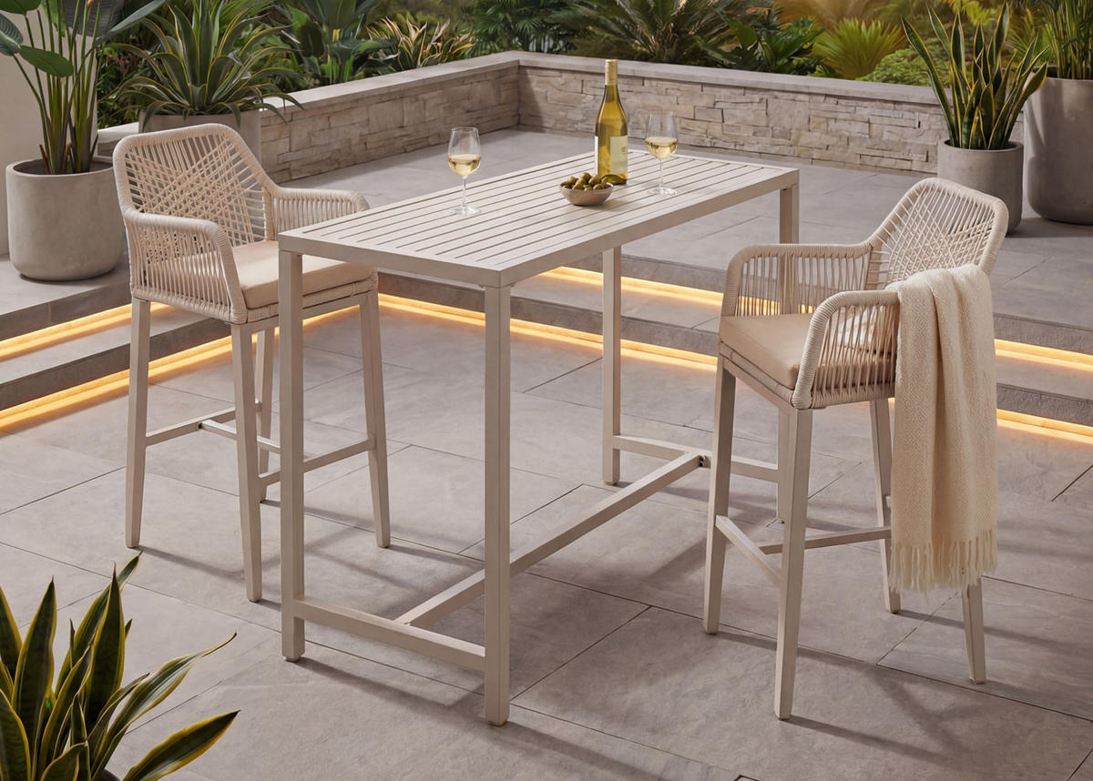 STEHTISCH hranatý - béžová, kov (65/130/105cm) - MCW