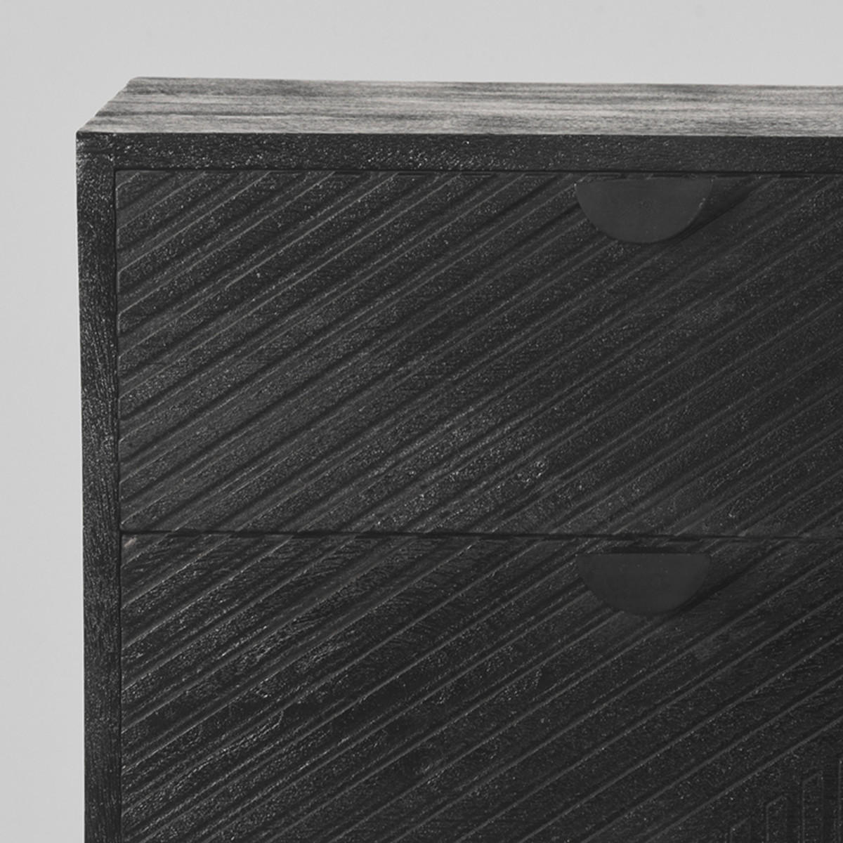 KOMMODE Cotia Schwarz 30/50/90 cm - Schwarz, Holz (50/90/30cm) - LABEL51