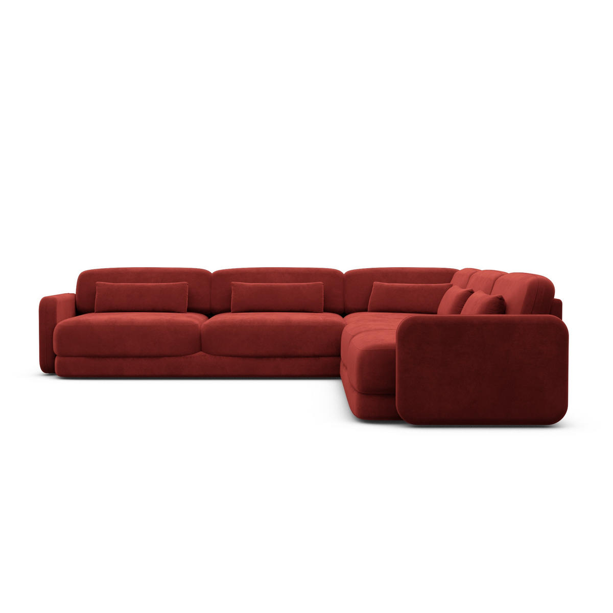 ECKSOFA Valencia L Form Samtstoff Rot - Rot, Textil (229/229cm) - Sofa Dreams