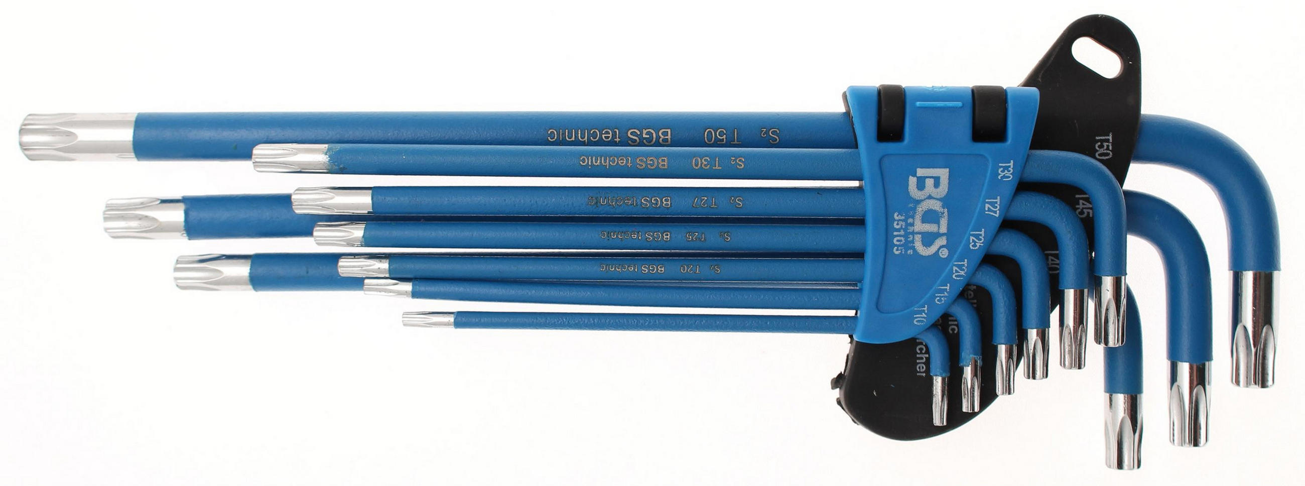 WINKELSCHLÜSSEL-SATZ | T-PROFIL (FÜR TORX) / T-PROFIL (FÜR TORX) MIT - Multicolor, Kunststoff/Metall (1/1cm) - BGS technic