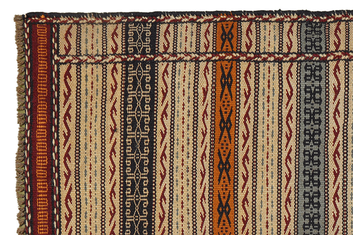 KELIM-TEPPICH handgewebt Kordi Beige, Bunt 150/100 cm Schurwolle - Beige/Multicolor, Textil (100/150cm) - Looma