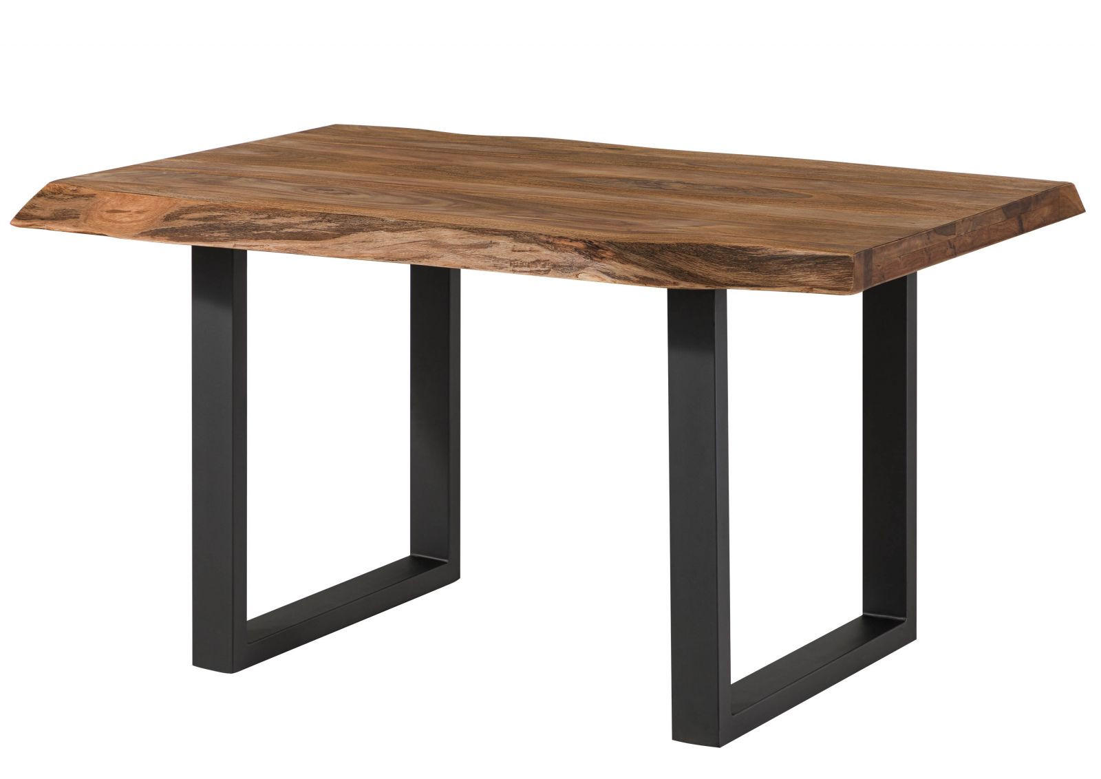 BAUMTISCH Sheesham 160x90x77 natur gebeizt / U-Beine anthrazit matt FREEFORM 5 - Anthrazit/Naturfarben, Holz (160/90/77cm) - Massivmoebel24