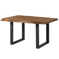 BAUMTISCH Sheesham 140x90x77 natur gebeizt / U-Beine anthrazit matt FREEFORM 5 - Anthrazit/Naturfarben, Holz (140/90/77cm) - Massivmoebel24