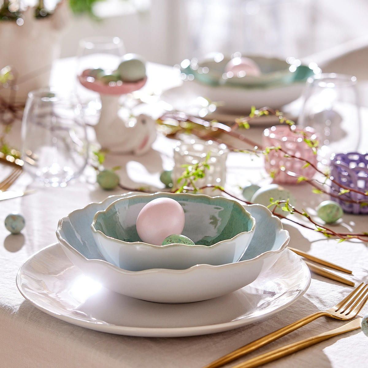 SCHALE Gaia - Hellblau, Keramik (22/22/5cm) - Butlers