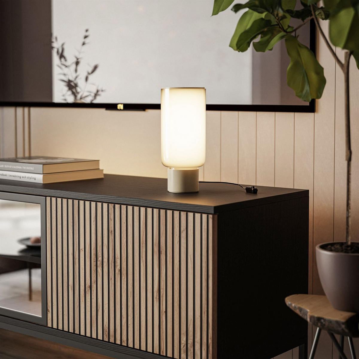 TV-ELEMENT ECLIPSE RTV154 mit Beleuchtung,Schwarz Eiche Wotan - Eiche Wotan, Holzwerkstoff (154/56/39cm) - Lookway