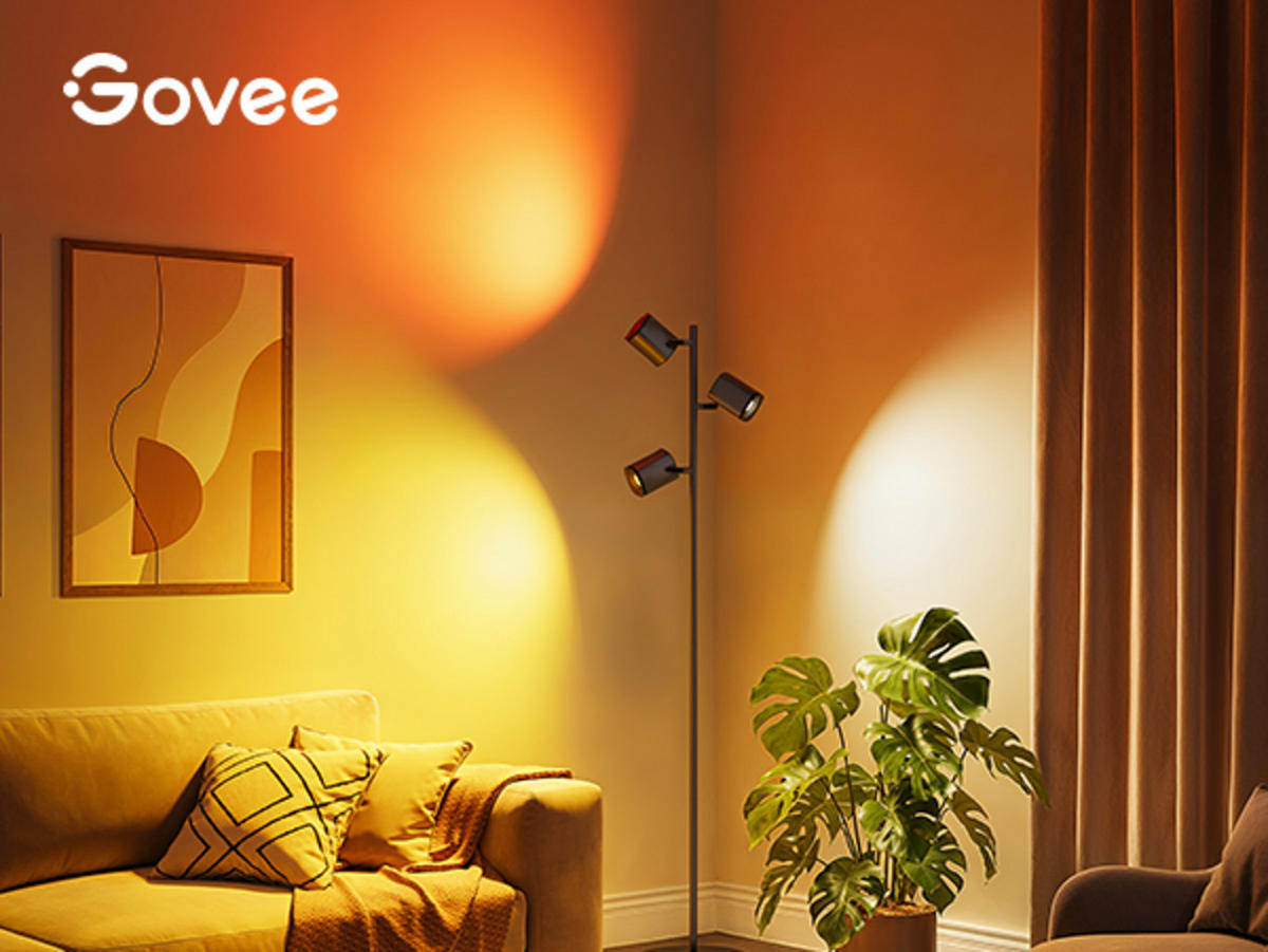 STEHLEUCHTE RGBWW Tree Floor Lamp, 3 Lampenköpfe, 157 cm - Schwarz, Metall (28/28/157cm) - Govee