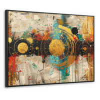 LEINWAND Bilder mit Rahmen - Abstrakt - Kunst - Gold - Modern - 80x60 - Multicolor, Textil (80/60cm) - MuchoWow